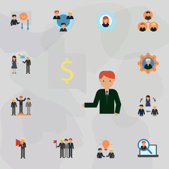 Poster - employee color icon. universal set of business for website design and development, app development