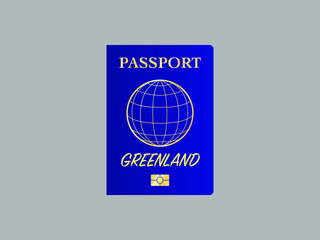 Fototapete - International Passport with biometric digital data chip, realistic blue cover, vector illustration for icon, logo, ads, brand
