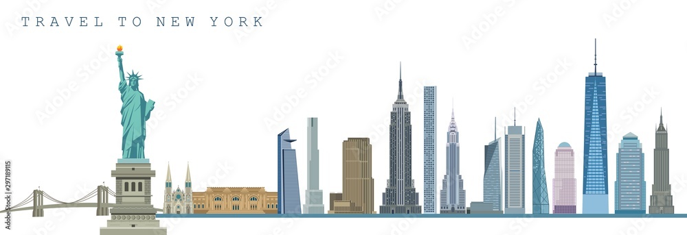 New York city skyline  - obrazy, fototapety, plakaty 