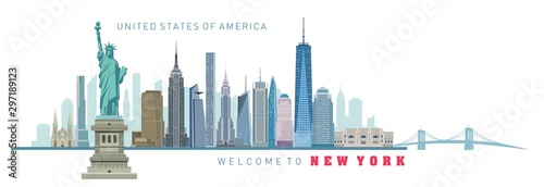 Photo vector illustration of New York city silhouette