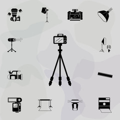 Poster - photo camera icon. Universal set of equipment photography for website design and development, app development
