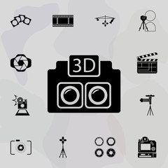 Poster - 3D Camera icon. Universal set of equipment photography for website design and development, app development