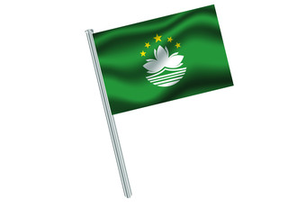 Fototapete - Metal Flagpole of National flag of Asian Chinese Macau. Original colors and proportion. Simply vector illustration, from  countries set.