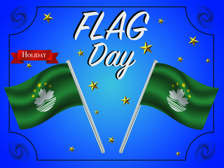 Fototapete - National flag of Asian Chinese Macau. Original colors and proportion. Simply vector illustration, from  countries set.