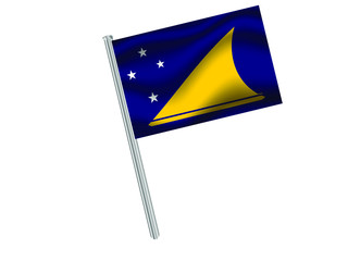 Fototapete - Flagpole of National flag of Oceanian Island Tokelau. Original colors and proportion. Simply vector illustration, from  countries set.