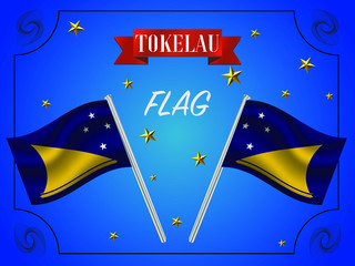 Fototapete - Happy celebrating day with National flag of Oceanian Island Tokelau. Original colors and proportion. Simply vector illustration, from  countries set.