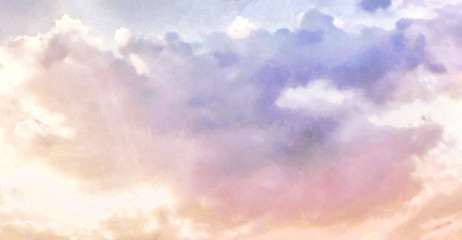 aesthetic pastel wallpapers. sky with clouds realistic painting