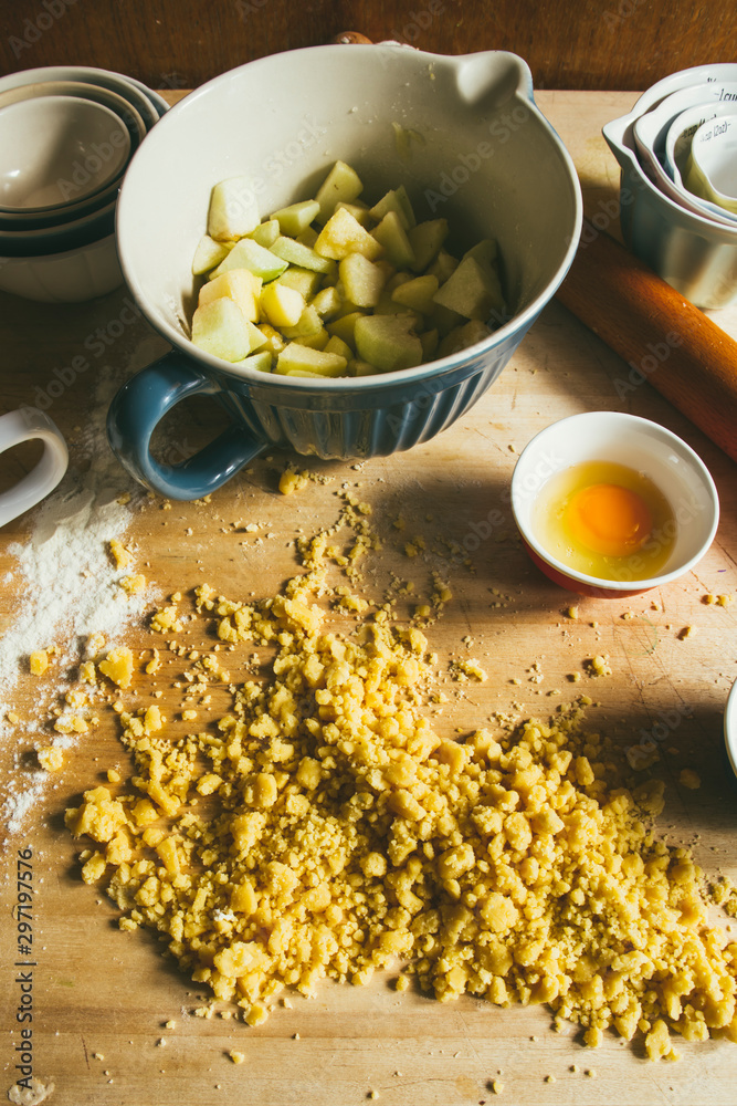 Photo Stock Photography series how to make an apples crumble , from the ...