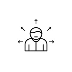 Poster - Direction work office arrows icon. Simple line, outline vector of office icons for ui and ux, website or mobile application on white background