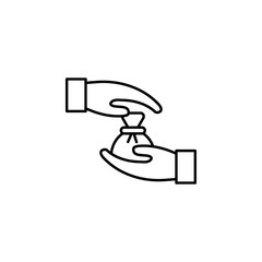 Poster - Corruption stop money icon. Simple line, outline vector of office icons for ui and ux, website or mobile application on white background