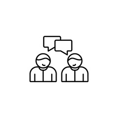 Poster - Work dialogue chat bobble icon. Simple line, outline vector of office icons for ui and ux, website or mobile application on white background