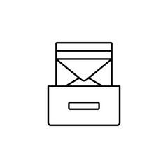 Poster - Box letters icon. Simple line, outline vector of office icons for ui and ux, website or mobile application on white background