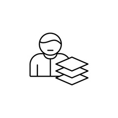 Poster - Tasks work office icon. Simple line, outline vector of office icons for ui and ux, website or mobile application on white background