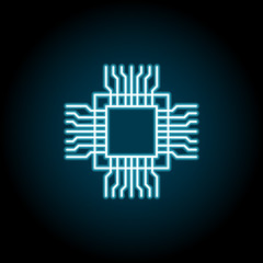Fototapete - hardware, processor, chip neon icon. Simple thin line, outline vector of hardware icons for UI and UX, website or mobile application