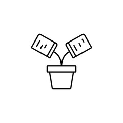 Poster - Book plant work icon. Simple line, outline vector of office icons for ui and ux, website or mobile application