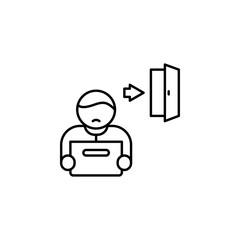 Poster - Dismissal worker office icon. Simple line, outline vector of office icons for ui and ux, website or mobile application