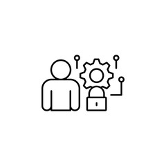 Poster - Man, blocked, setting icon. Simple line, outline vector of confidential information icons for ui and ux, website or mobile application