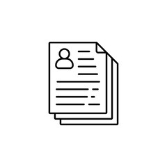Poster - Files, account icon. Simple line, outline vector of confidential information icons for ui and ux, website or mobile application