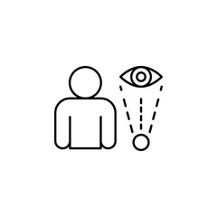 Poster - Eye, scanner, man icon. Simple line, outline vector of confidential information icons for ui and ux, website or mobile application