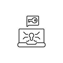 Poster - Notebook, blocked, key icon. Simple line, outline vector of confidential information icons for ui and ux, website or mobile application