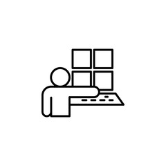 Poster - Camera, security, man icon. Simple line, outline vector of confidential information icons for ui and ux, website or mobile application