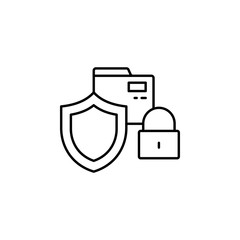 Poster - Folder, security, blocked icon. Simple line, outline vector of confidential information icons for ui and ux, website or mobile application