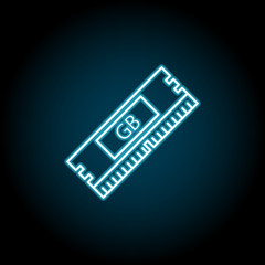 Fototapete - hardware, memory, ram neon icon. Simple thin line, outline vector of hardware icons for UI and UX, website or mobile application