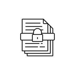 Poster - Files, blocked, key icon. Simple line, outline vector of confidential information icons for ui and ux, website or mobile application