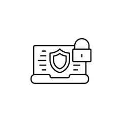 Poster - Notebook, security, key icon. Simple line, outline vector of confidential information icons for ui and ux, website or mobile application