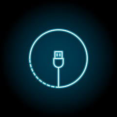 Fototapete - hardware, USB cable neon icon. Simple thin line, outline vector of hardware icons for UI and UX, website or mobile application