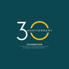 Canvas Print - 30 Year Anniversary Vector Template Design Illustration