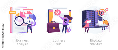 Fotomural Accounting service, corporate policy, global statistical research icons set
