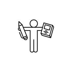 Aufkleber - pupil book pen icon. element of school icon