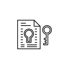 Poster - Key file school icon. Element of school icon