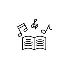 Aufkleber - Music lesson book notes icon. Element of school icon