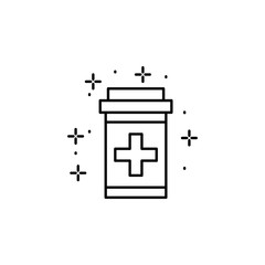 Aufkleber - Pills jar icon. Simple line, outline vector of battle royale games icons for ui and ux, website or mobile application