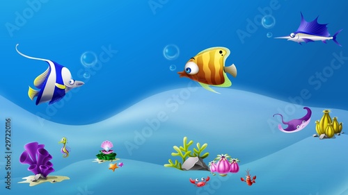 tropical-fish-in-the-sea-undersea-environment-illustration