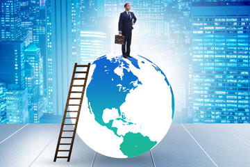 Wall Mural - Businessman on top of the world