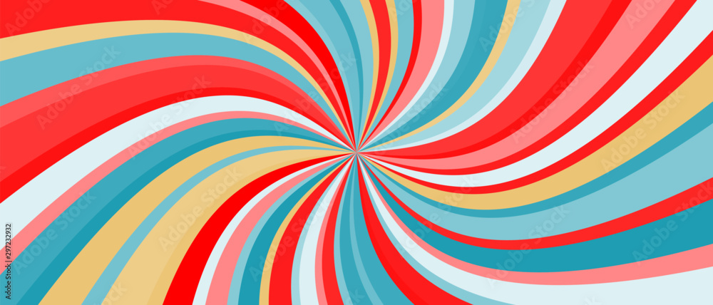 Color Swirling radial vortex vector background - obrazy, fototapety, plakaty 