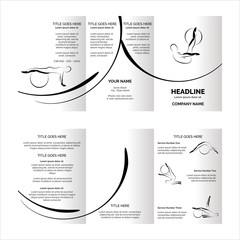 Wall Mural - Pilates trifold brochure vector template