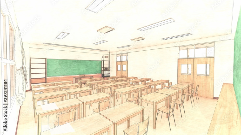 小学校 教室 授業参観 人なし イラスト32 Do Biura Naklejki 小学校 教室 授業参観 人なし イラスト32 Do Biura Naklejki