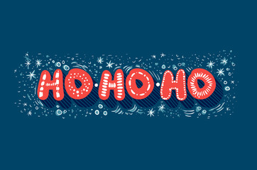 Wall Mural - Ho-ho-ho Lettering. Merry Christmas and Happy New Year. Winter series. Snow.