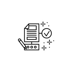 Poster - Pencil file analysis icon. Element of management icon