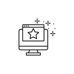Poster - Monitor website star icon. Element of copywriting icon