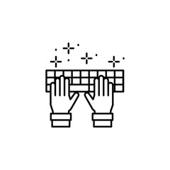 Poster - Keyboard hands icon. Element of copywriting icon