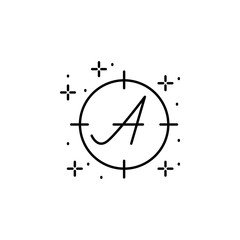 Poster - Letter aim icon. Element of copywriting icon