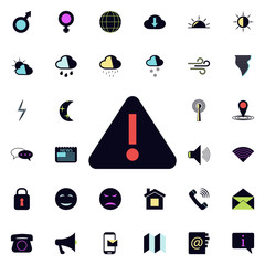 Fototapete - exclamation mark in a triangle icon. Universal set of web for website design and development, app development