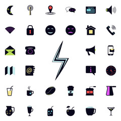 Poster - lightning icon. Universal set of web for website design and development, app development