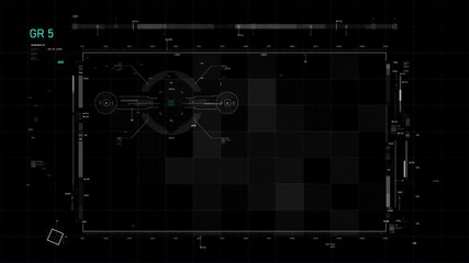Poster - user interface hud with dot bar graph and rule the cyber futuristic concept for video overlay with d