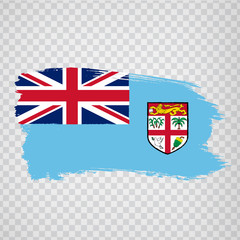 Sticker - Flag Republic of Fiji from brush strokes. Flag of Fiji on transparent background for your web site design, logo, app, UI.  Oceania. Stock vector.  EPS10.